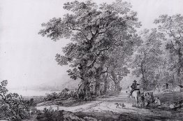 Paysage avec forêt