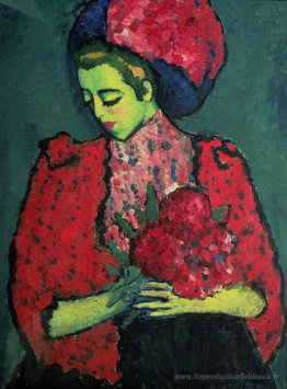 Jeune fille avec des pivoines