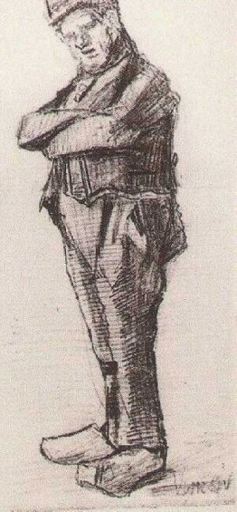 Homme, debout avec les bras pliés