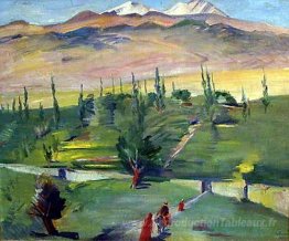 Paysage avec vue sur le mont Ararat