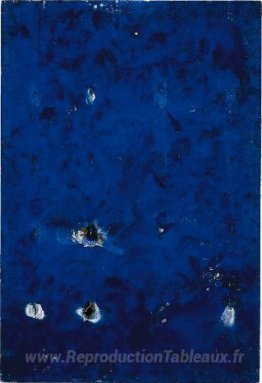 Peinture au feu bleu d'une minute