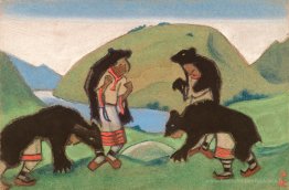 Les anciens portent des peaux d'ours