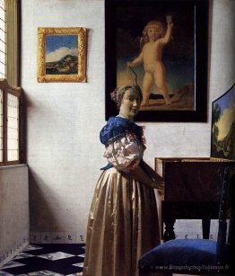 Une dame debout dans un virginal