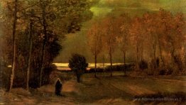 Paysage d'automne au crépuscule