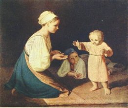 Premiers pas (paysanne avec enfant)