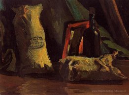 Nature morte avec deux sacs et une bouteille