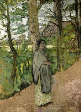 Femme en gris dans une voie
