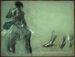 Danseur vu par derrière et 3 études sur les pieds