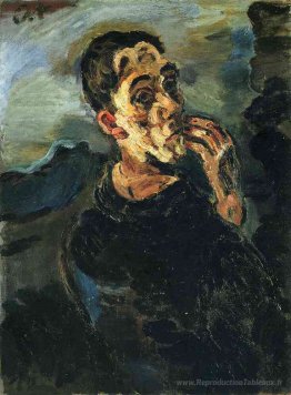 Autoportrait avec la main par son visage.