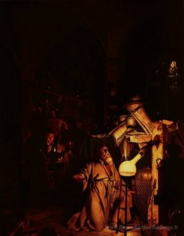 L'alchimiste découvre le phosphore ou l'alchimiste à la recherch