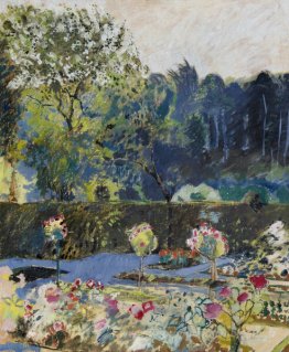Jardin avec bois