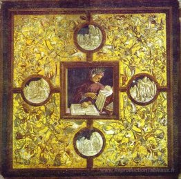 Dante avec des scènes de la comédie divine