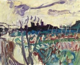 Paysage pluvieux avec des nuages