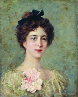 Portrait de la jeune femme à l'arc rose