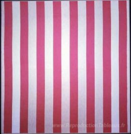 Péinture acrylique blanche sur tissu rayé blanc et rouge