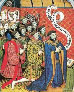 Miniature du comte de Westmorland avec ses douze enfants