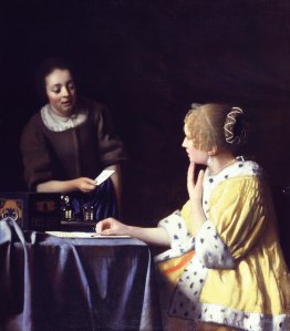 Maîtresse et femme de chambre (dame avec sa servante tenant une