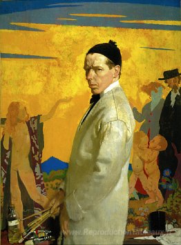 Peinture à autoportrait sement de nouvelles graines (1913)