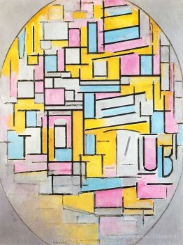 Composition avec des plans de couleur ovale II