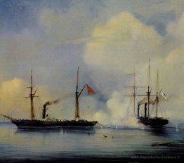 Action entre la vapeur russe Vladimir et la frégate à vapeur tur