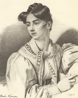 Portrait d'une femme inconnue avec un kerchief sur son cou