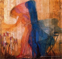 Femme cueillant des fleurs