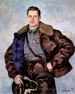 Portrait d'un héros de l'Union soviétique, pilote A. B. Yumashev