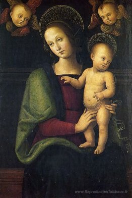 Madonna et enfant avec deux chérubins