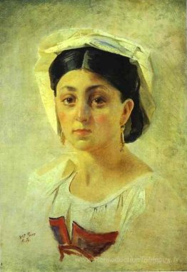 Jeune femme italienne dans un costume folklorique, étude