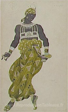 Costume de sgéhérazade de dessin d'or nègre, Ballet Diaghilev