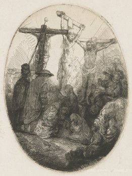 Christ crucifié entre les deux voleurs une assiette ovale