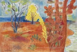 Terre orange, arbres jaunes