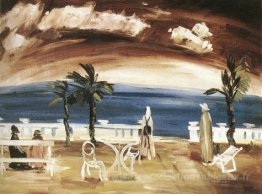 Sur la plage sous ciel violet