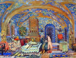 Conception de scène pour l'opéra de Mussorgsky 'Boris Godunov'