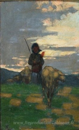 Berger avec troupeau