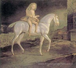 Fille sur un cheval blanc