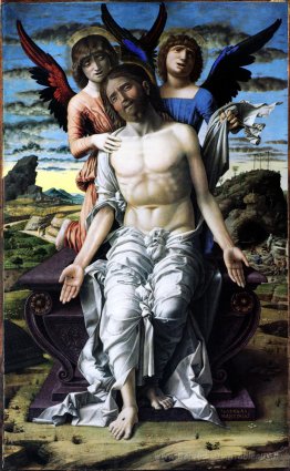 Christ de pitié soutenu par un chérubin et un séraphin