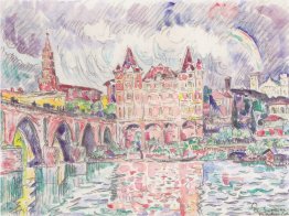 Le regard sur Montauban sous la pluie