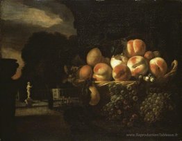 Nature morte de fruits dans un jardin formel