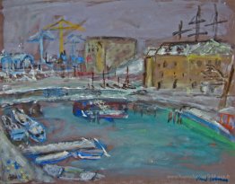 Voir sur le front de mer Oosterdok en hiver - Amsterdam City