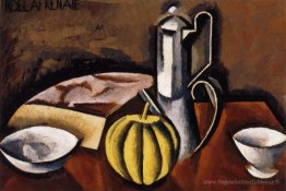 Nature morte avec cafetière et melon