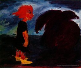 Enfant et grand oiseau