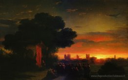 Vue de la Crimée au coucher du soleil