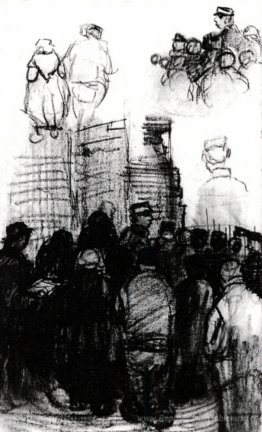 Croquis pour le dessin d'une vente aux enchères