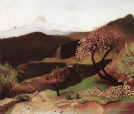 Amandes en fleurs (paysage en Italie)
