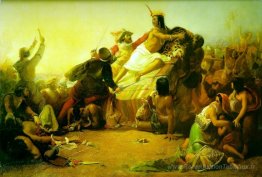 Pizarro saisissant l'inca du Pérou