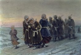 Retour des paysans d'un enterrement en hiver