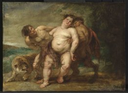 Bacchus ivre avec faune et satyre