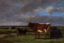 Vaches près des jetons