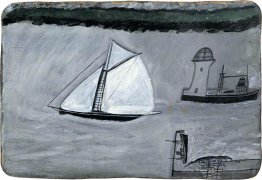 Harbour de St Ives. Voilier blanc
